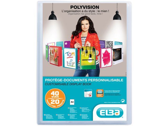 Elba Polyvision-presentatiemap, polypropyleen, A4, 240 x 315 x 15 mm, transparant